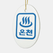 Koreaanse Hot Spring 온천 Oncheon | Hangul-taal Keramisch Ornament (Links)