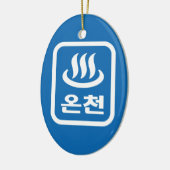 Koreaanse Hot Spring 온천 Oncheon | Hangul-taal Keramisch Ornament (Links)
