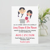 Koreaanse huwelijksuitnodiging kaart (Staand voorkant)