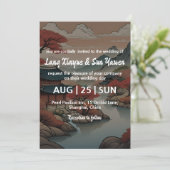 Koreaanse huwelijksuitnodiging kaart (Staand voorkant)