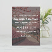 Koreaanse huwelijksuitnodiging kaart (Staand voorkant)