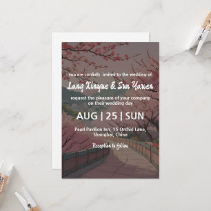 Koreaanse huwelijksuitnodiging kaart