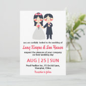 Koreaanse huwelijksuitnodiging kaart (Staand voorkant)