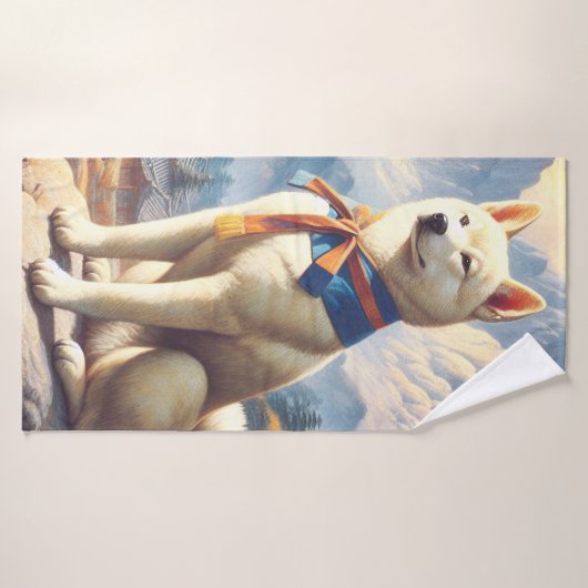  Koreaanse Jindo Illustratie Badhanddoek (Badhanddoek)