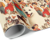  Koreaanse Jindo Illustratie Cadeaupapier (Rol Hoek)