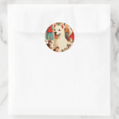  Koreaanse Jindo Illustratie Ronde Sticker (Tas)