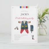 Koreaanse jongen Hanbok Dol Janchi eerste verjaard Kaart (Staand voorkant)