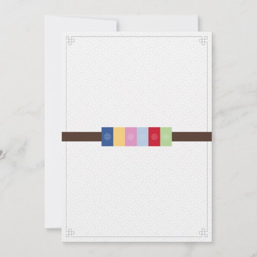 Koreaanse jongen Hanbok Dol Janchi eerste verjaard Kaart (Achterkant)