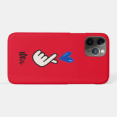 Koreaanse K-pop Hand Heart Red Blue iPhone Case (Achterkant (horizontaal))