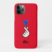 Koreaanse K-pop Hand Heart Red Blue iPhone Case (Achterkant)