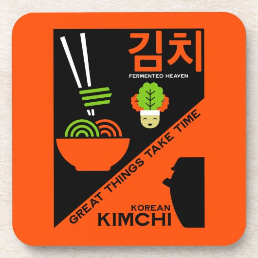 Koreaanse Kimchi Keuken Kunst Bier Onderzetter (Voorkant)