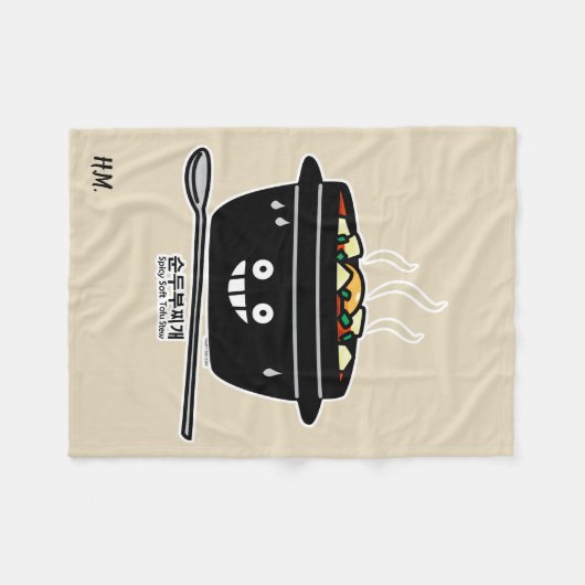 Koreaanse Kruidige zachte Tofu jjigae van de Fleece Deken (Voorkant (Horizontaal))