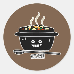 Koreaanse Kruidige zachte Tofu jjigae van de Ronde Sticker