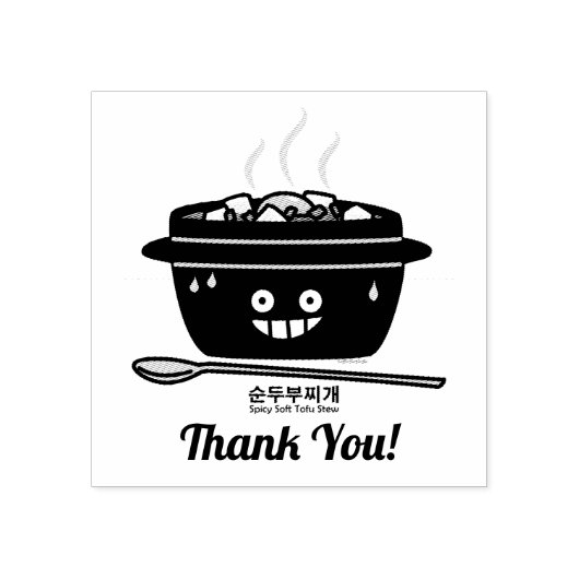 Koreaanse Kruidige zachte Tofu jjigae van de Rubberstempel (Afrduk)