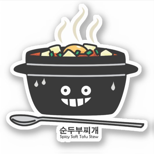 Koreaanse Kruidige zachte Tofu jjigae van de Sticker (Voorkant)