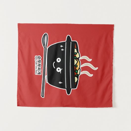 Koreaanse Kruidige zachte Tofu jjigae van de Wandkleed (Voorkant (horizontaal))