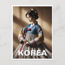 Koreaanse Lady Hanbok traditionele jurk Briefkaart