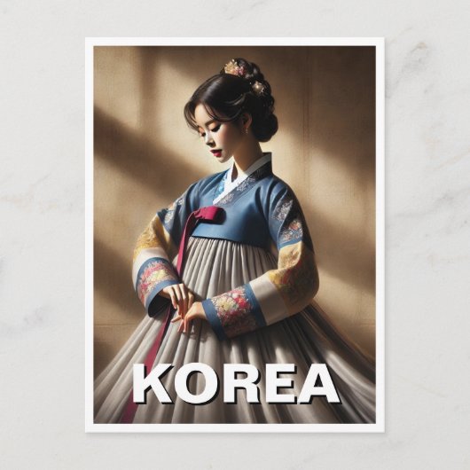 Koreaanse Lady Hanbok traditionele jurk Briefkaart (Voorkant)