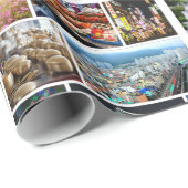 Koreaanse landmerken en historische ruimtes cadeaupapier (Rol Hoek)