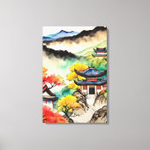 Koreaanse landschap inkt schildering canvas afdruk (Voorkant)