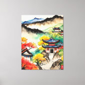 Koreaanse Landschapsinkt het Schilderen Canvas Afdruk (Voorkant)