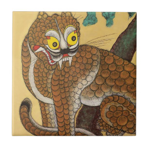 Koreaanse lelijke tijger folk minhwa tegeltje