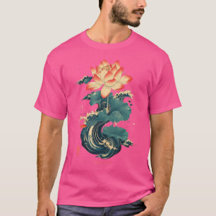 Koreaanse lotusbloem in esthetische grunge retro k t-shirt