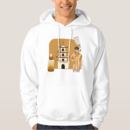Koreaanse man in gele hanbok & pagode hoodie