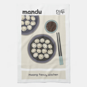 Koreaanse Mandu Dumpling Moderne Nieuwjaarsvoedsel Theedoek