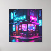 Koreaanse Neon Coffee House LoFi Kunst  Canvas Afdruk (Voorkant)