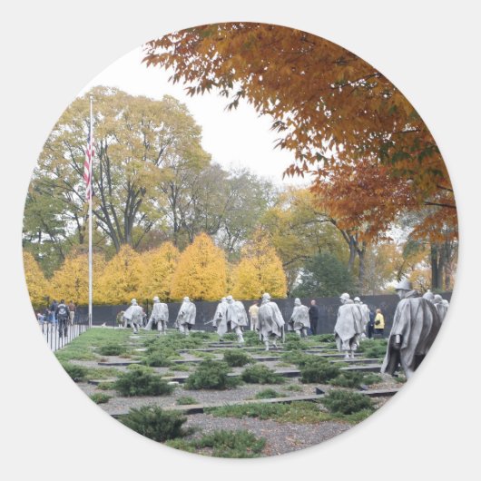 Koreaanse oorlogsmonument veteranen ronde sticker (Voorkant)