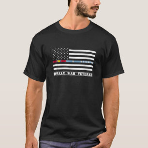 Koreaanse Oorlogsveteraan Dunne lijn Amerikaanse V T-shirt