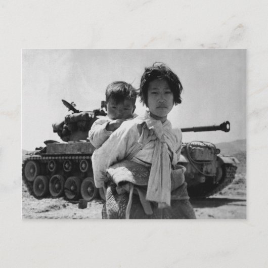 Koreaanse oorlogsvluchtelingen met Baby Briefkaart (Voorkant)