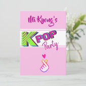 Koreaanse pop- en harthoortpartij kaart (Staand voorkant)