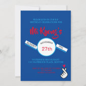 Koreaanse pop Hand Red Blue Heart Party Kaart (Achterkant)