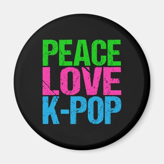 Koreaanse Pop Music Peace Love K-Pop Magneet (Voorkant)