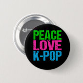 Koreaanse Pop Music Peace Love K-Pop Ronde Button 5,7 Cm (Voorkant /achterkant)