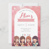 Koreaanse Pop Muziek K-Pop Girlband Verjaardagsfee Kaart (Voorkant)