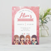 Koreaanse Pop Muziek K-Pop Girlband Verjaardagsfee Kaart (Staand voorkant)