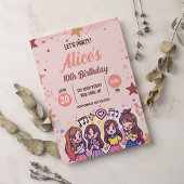 Koreaanse Pop Muziekster K-Pop Thema Verjaardagsfe Kaart