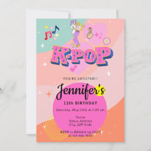 Koreaanse Pop Muziekster K-Pop Thema Verjaardagsfe Kaart