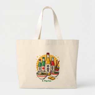 Koreaanse Popcultuur Borstprint Gedrukt op Rugzak Grote Tote Bag