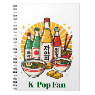Koreaanse popcultuur borstprint notitieboek