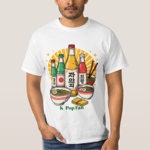 Koreaanse popcultuur borstprint t-shirt