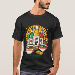 Koreaanse popcultuur borstprint t-shirt