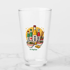 Koreaanse Popcultuur Borstprint T-Shirt Glas