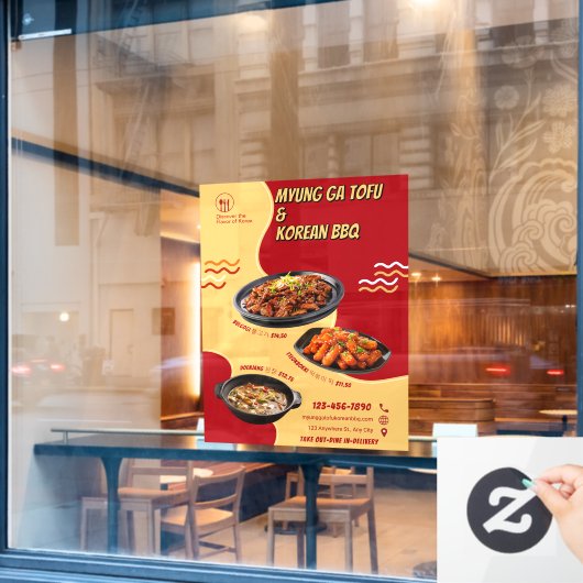 Koreaanse Restaurant Advertentie Front aanpassen Raamsticker (Cafe Raam)