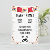 Koreaanse restaurantevenementen en opening kaart (Staand voorkant)