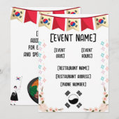 Koreaanse restaurantevenementen en opening kaart (Voorkant / Achterkant)