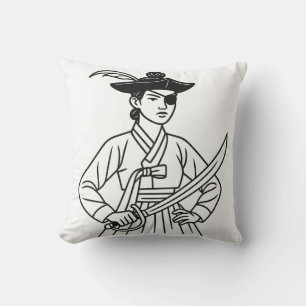 Koreaanse retro piraat - minimalistische Hanbok he Kussen